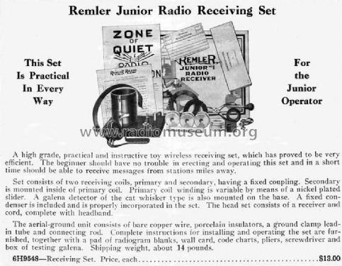 Junior Radio Receiving Set ; Remler Co. Ltd.; San (ID = 1747763) Cristallo