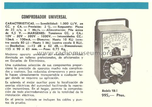 Comprobador Universal VM-1; Retex S.A.; (ID = 1925701) Ausrüstung