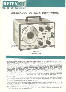 Generador de Baja Frecuencia BF-1; Retex S.A.; (ID = 2291779) Ausrüstung