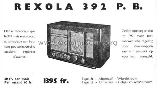 Rexola 392PB ; Radio-Bourse Rexola, (ID = 1056453) Radio