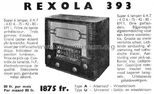 Rexola 393A; Radio-Bourse Rexola, (ID = 1056450) Radio