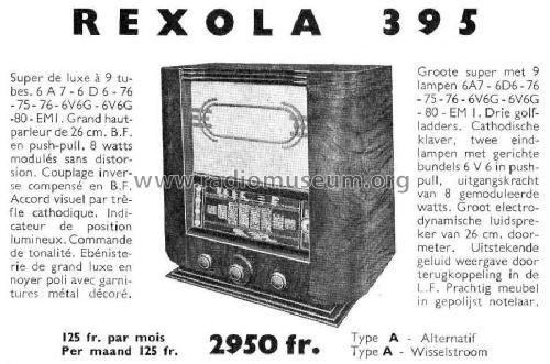 Rexola 395A; Radio-Bourse Rexola, (ID = 1056454) Radio