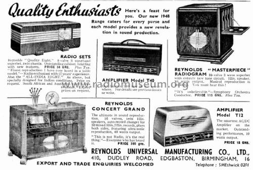 Masterpiece Radiogram Radio Reynolds Universal Manufacturing Co., Ltd ...