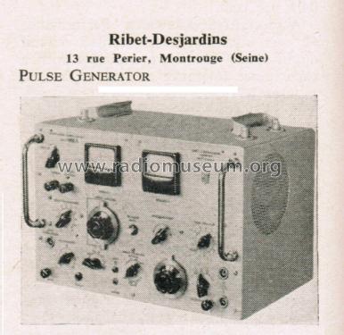 Pulse Generator 458A; Ribet et Desjardins (ID = 2731857) Equipment