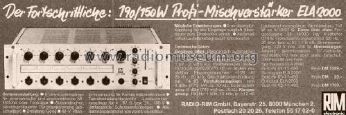 Ela 2000; RIM bzw. Radio-RIM; (ID = 1032947) Ampl/Mixer