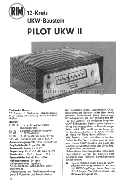 Pilot UKW II ; RIM bzw. Radio-RIM; (ID = 2614071) Radio