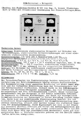 Universal-Netzgerät ; RIM bzw. Radio-RIM; (ID = 2436727) Equipment