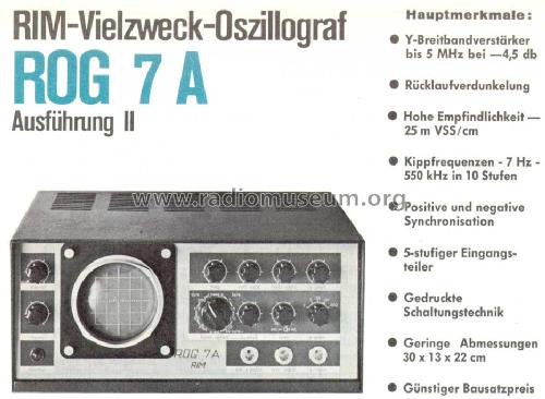 Vielzweck-Oszillograf ROG 7 A-II Equipment RIM bzw. Radio-RIM; | Radiomuseum