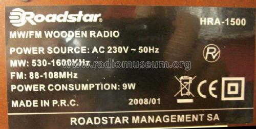 MW/FM Wooden Radio HRA-1500; Roadstar; Japan (ID = 2409316) Radio