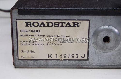 MoFi Auto-Stop Cassette Player RS-1400; Roadstar; Japan (ID = 2665724) Sonido-V