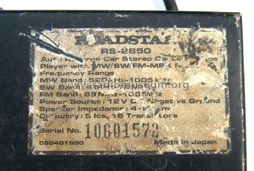 RS-2850; Roadstar; Japan (ID = 1436497) Car Radio