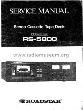 Stereo Cassette Deck RS-5800; Roadstar; Japan (ID = 1849202) R-Player