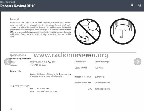 Revival FM/RDS DAB RD-10; Roberts Radio Co.Ltd (ID = 2941715) Radio