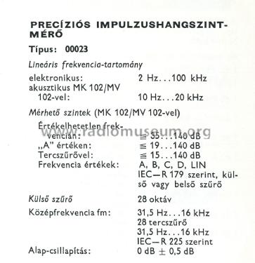 Präzisions-Impulsschallpegelmesser 00023; Robotron- (ID = 2709290) Ausrüstung