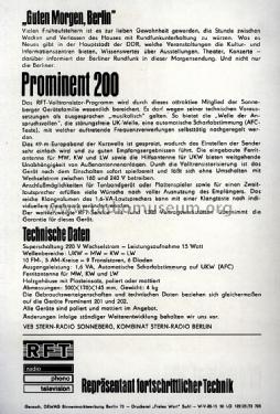 Prominent 200; Robotron-Elektronik (ID = 1314668) Radio