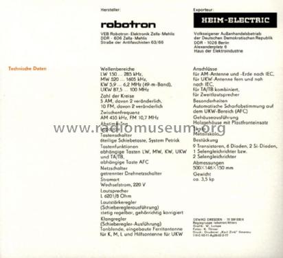 Prominent 5; Robotron-Elektronik (ID = 1314664) Radio