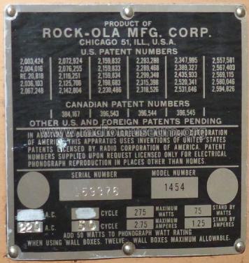 Jukebox 1454; Rock-Ola (ID = 2404126) R-Player
