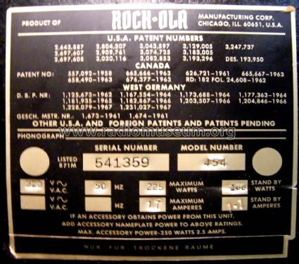 Jukebox 454; Rock-Ola (ID = 2151187) Ton-Bild