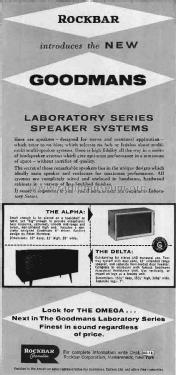 Goodman Laboratory Series Alpha; Rockbar Corporation; (ID = 2082242) Altavoz-Au