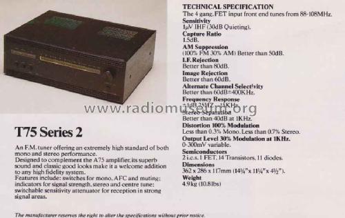 FM Tuner T75 Series 2; Rogers, Catford see (ID = 2396320) Radio