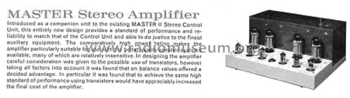 Master Stereo Amplifier ; Rogers, Catford see (ID = 3078778) Ampl/Mixer