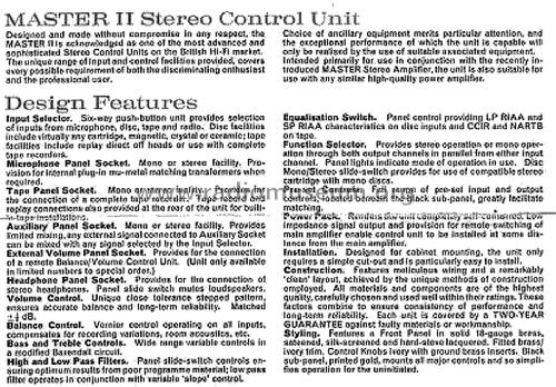 Master Stereo Control Unit Mk II ; Rogers, Catford see (ID = 3078938) Ampl/Mixer