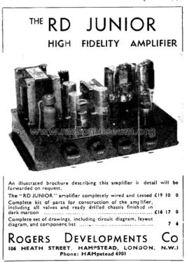 RD Junior ; Rogers, Catford see (ID = 3079854) Ampl/Mixer