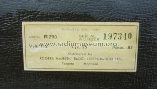 R290 ; Rogers-Majestic, (ID = 2254540) Radio