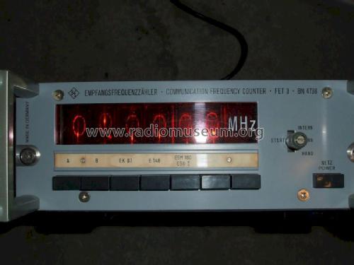 Empfangsfrequenzzähler FET3 BN4738; Rohde & Schwarz, PTE (ID = 1399831) Equipment