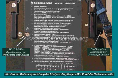 Miniport-Empfänger EB-100; Rohde & Schwarz, PTE (ID = 776779) Commercial Re