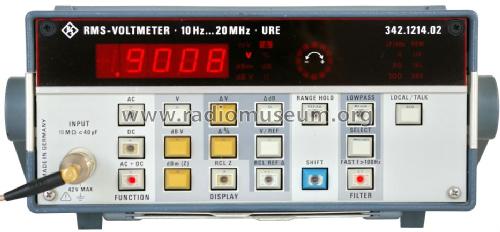 RMS-Voltmeter URE 342.1214.02; Rohde & Schwarz, PTE (ID = 1213089) Equipment