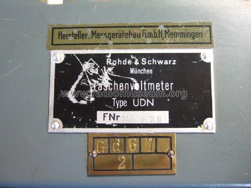 Taschenvoltmeter UDN - BN1015; Rohde & Schwarz, PTE (ID = 1546617) Equipment