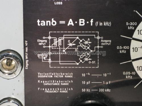 Verlustfaktor-Messbrücke VKB ; Rohde & Schwarz, PTE (ID = 1395260) Equipment