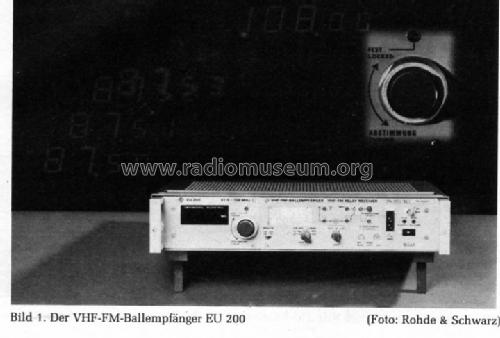 VHF-FM-Ballempfänger - Relay Receiver EU 200; Rohde & Schwarz, PTE (ID = 485480) Commercial Re