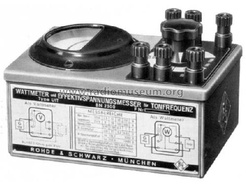 Wattmeter und Spannungsmesser UIT ; Rohde & Schwarz, PTE (ID = 523846) Equipment