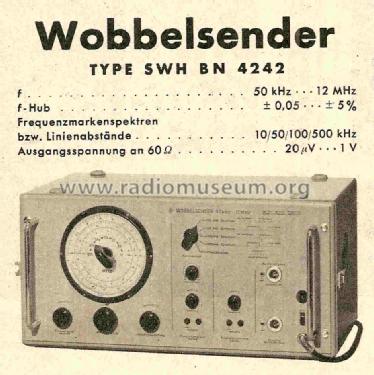 Wobbelsender SWH-BN4242/2; Rohde & Schwarz, PTE (ID = 729055) Equipment