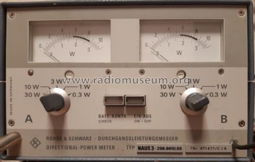 Durchgangsleistungsmesser NAUS 3 288.8610.55; Rohde & Schwarz, PTE (ID = 3124513) Equipment