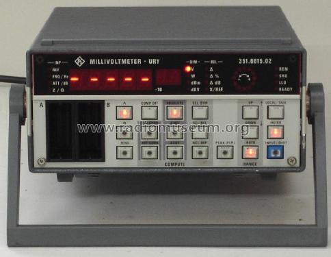 HF DC Millivoltmeter URY 351.6815.02; Rohde & Schwarz, PTE (ID = 1900100) Equipment