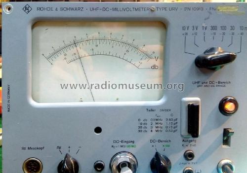 UHF-DC-Millivoltmeter URV ; Rohde & Schwarz, PTE (ID = 2688499) Equipment