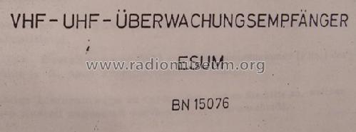 VHF-UHF-Überwachungsempfänger ESUM BN 15076; Rohde & Schwarz, PTE (ID = 1663127) Commercial Re