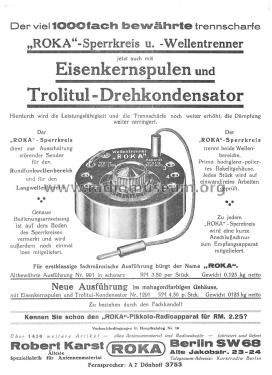 Sperrkreis / Wellentrenner 991; ROKA, Robert Karst; (ID = 1541391) Diversos