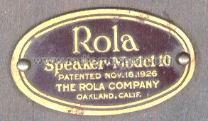 Speaker Model 10 ; Rola Company, The; (ID = 235767) Speaker-P