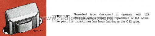 Type B Push-Pull Output Transformer Various; Rola Company AUS Pty (ID = 2437975) Radio part