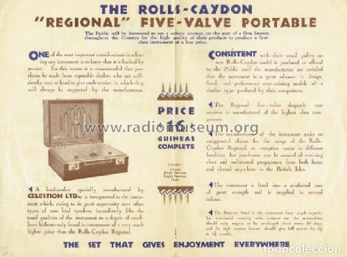 Regional Five-Valve Portable ; Rolls-Caydon Brand, (ID = 2906854) Radio