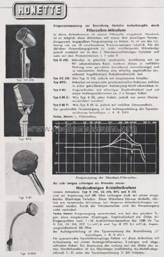 Kristall Mikrofon / Filterzellen-Mikrofon RFC; Ronette (ID = 1747200) Microphone/PU