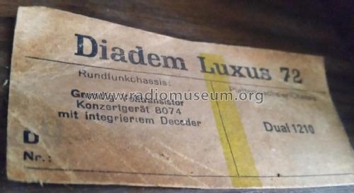Diadem Luxus 72 Ch= Grundig 8074 ST & Dual 1210; Rosita, Theo Schmitz (ID = 1796729) Radio