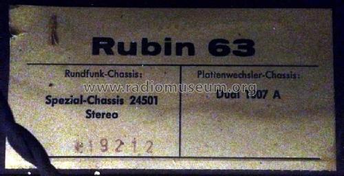 Rubin 63 Stereo Ch= 24501; Rosita, Theo Schmitz (ID = 2182559) Radio