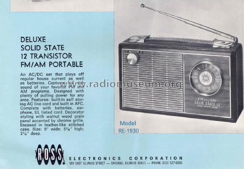 FM AFC/AM RE-1930; Ross Electronics (ID = 2950722) Radio