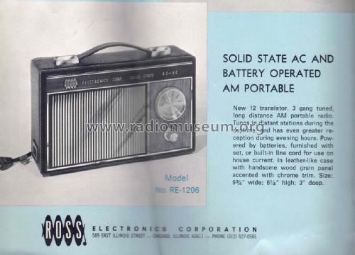 RE-1206 ; Ross Electronics (ID = 2950725) Radio