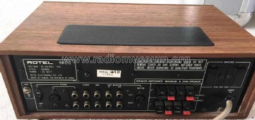 Integrated Stereo Amplifier RA-212; Rotel, The, Co., Ltd (ID = 2077100) Ampl/Mixer